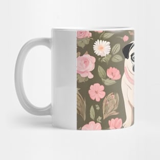 Floral Pug pattern Mug